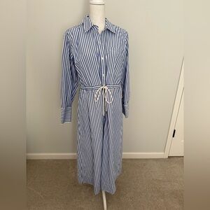 Gently Worn Rails - Blue and White Striped Shirt Dress